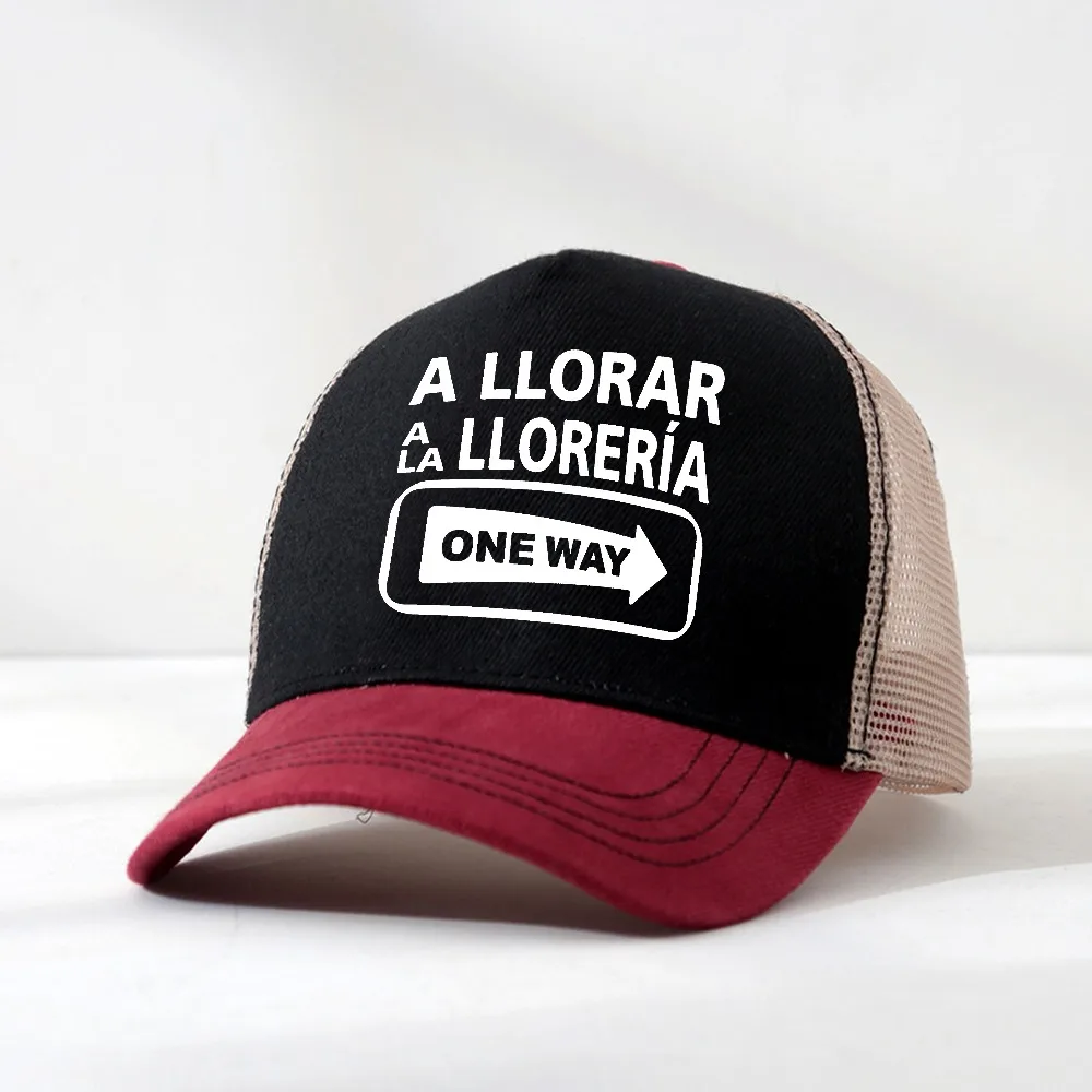 

A Llorar A La Lloreria One-way Street Logo Baseball cap Fashion New Unisex Snapback Hats Mesh Trucker Caps