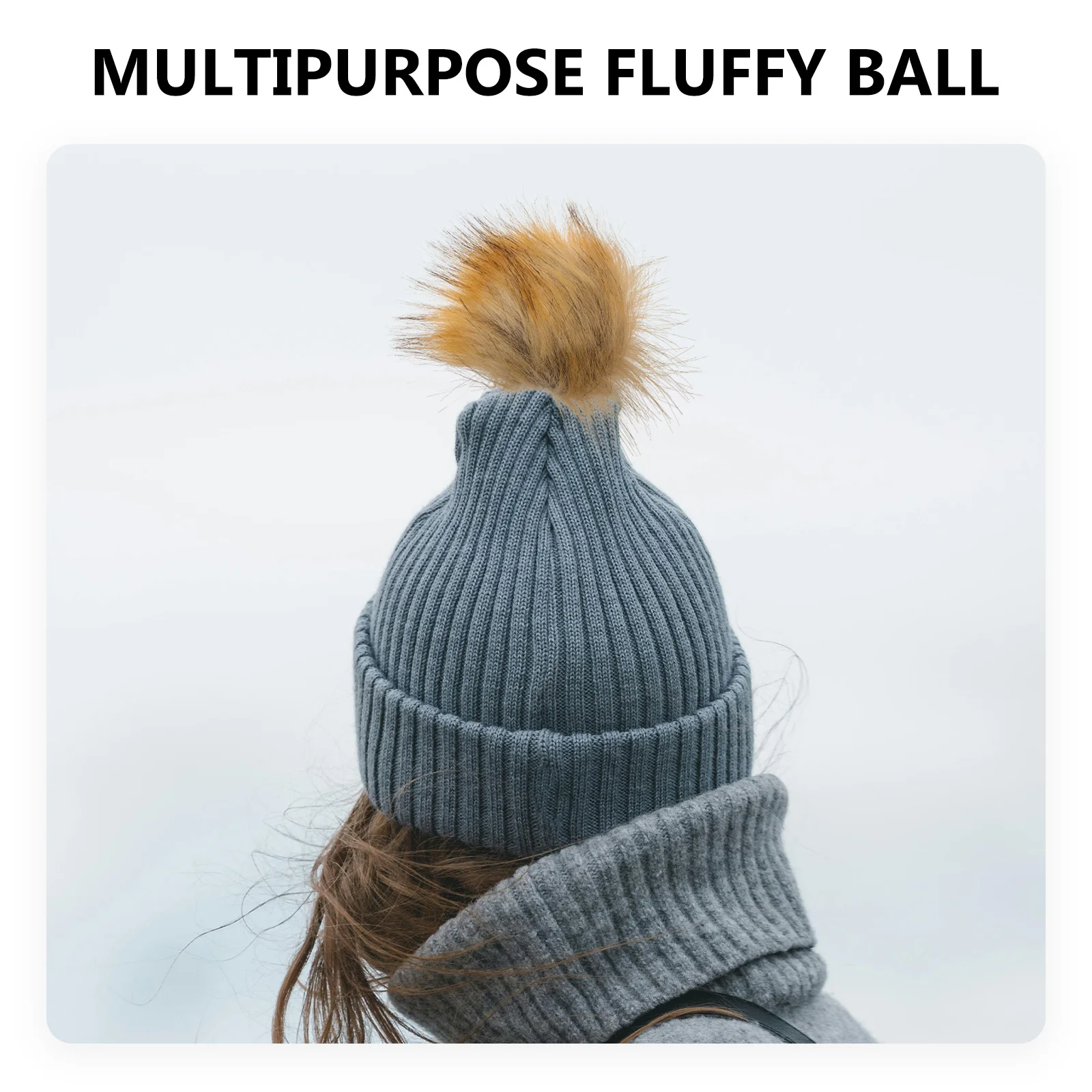 

Pom Pom Ball Light Brown 10X10X6Cm Ball For Hat Beanie Bag Purse Keychain Decoration Party Festival Diy