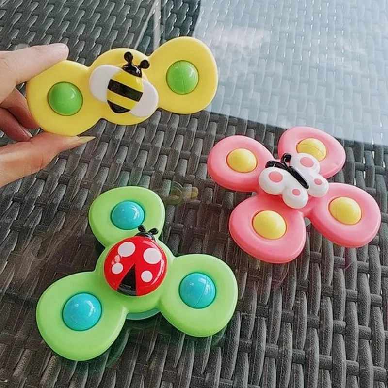 1pcs Suction Cup Fidget Spinner Toys Release Stress And Anxiety Kids Sensory Spinning Toys Gifts For 18 Months Up Toddlers