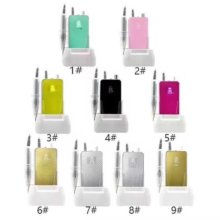 Professional 35000 Rpm Vibration, Nail Polisher, Coreless Mobile Phone Charging Nail Drill Nail Kit, with Charging Base