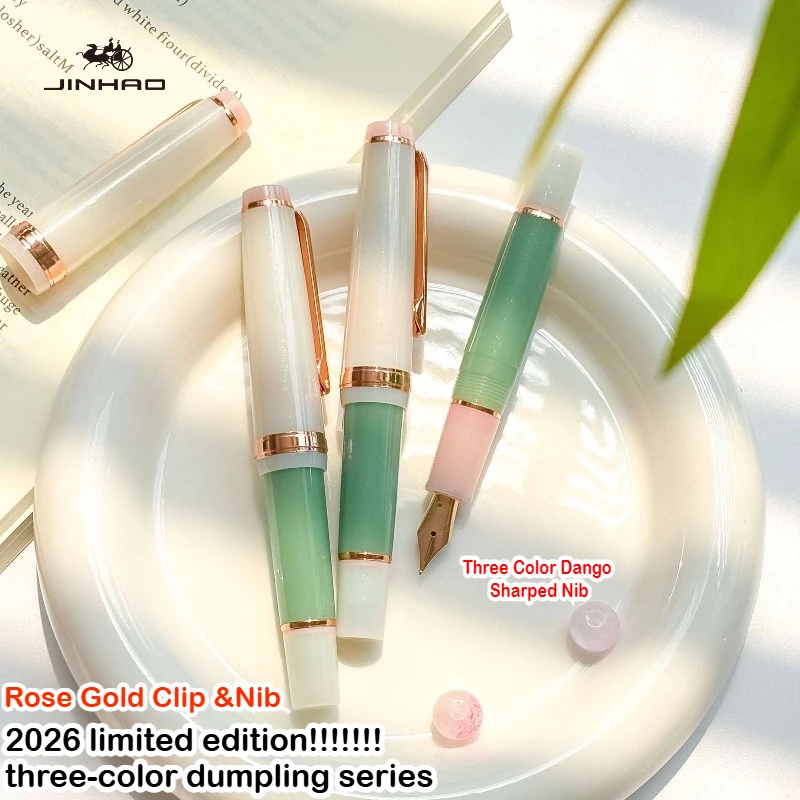 

Limited Edition Color JINHAO 82 MINI Three Color Dango Rose Gold Clip & Nib Fountain Pen Office School Supplies Stationery