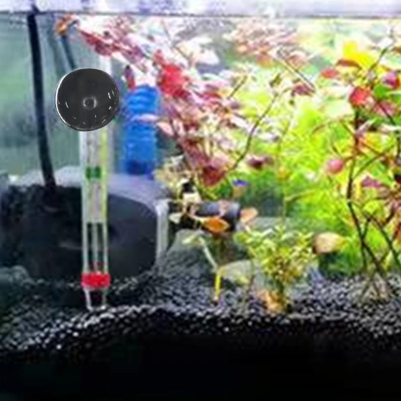 Aquarium Glass Thermometer Easy-To-Read Fish Thermometer with Sucking Cup Dropsale