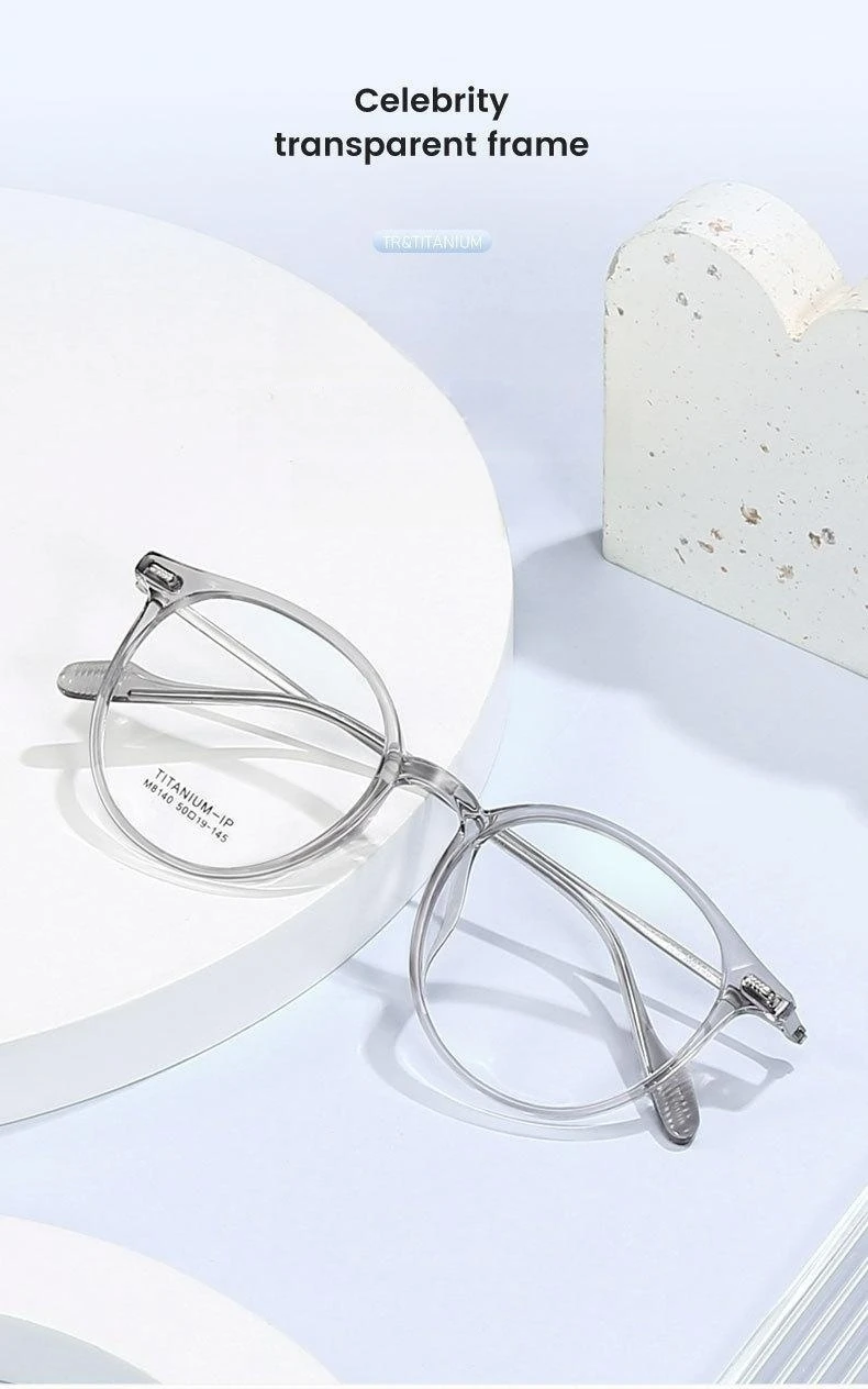 YIMARUILI Mode Ultra-licht Flexible TR90 Brillen Männer Retro Runde Reinem Titan Optische Brillen Rahmen Frauen – Detail 1