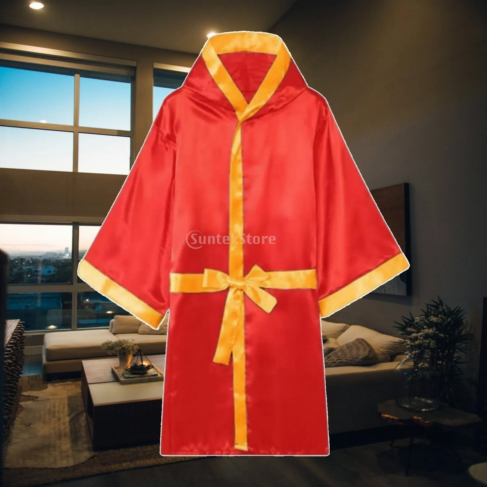 Arena Walkout Robe Lightweight Boxing Robe Silk-Like Boxing Gown Fighting Gear