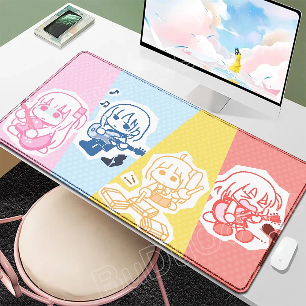 

New Many Cute Wallpaper Bocchi The Rock Mousepad Kawaii Anime Girl Mouse Pad Large Game Computer Mouse Mat Lock Edge Non-slip