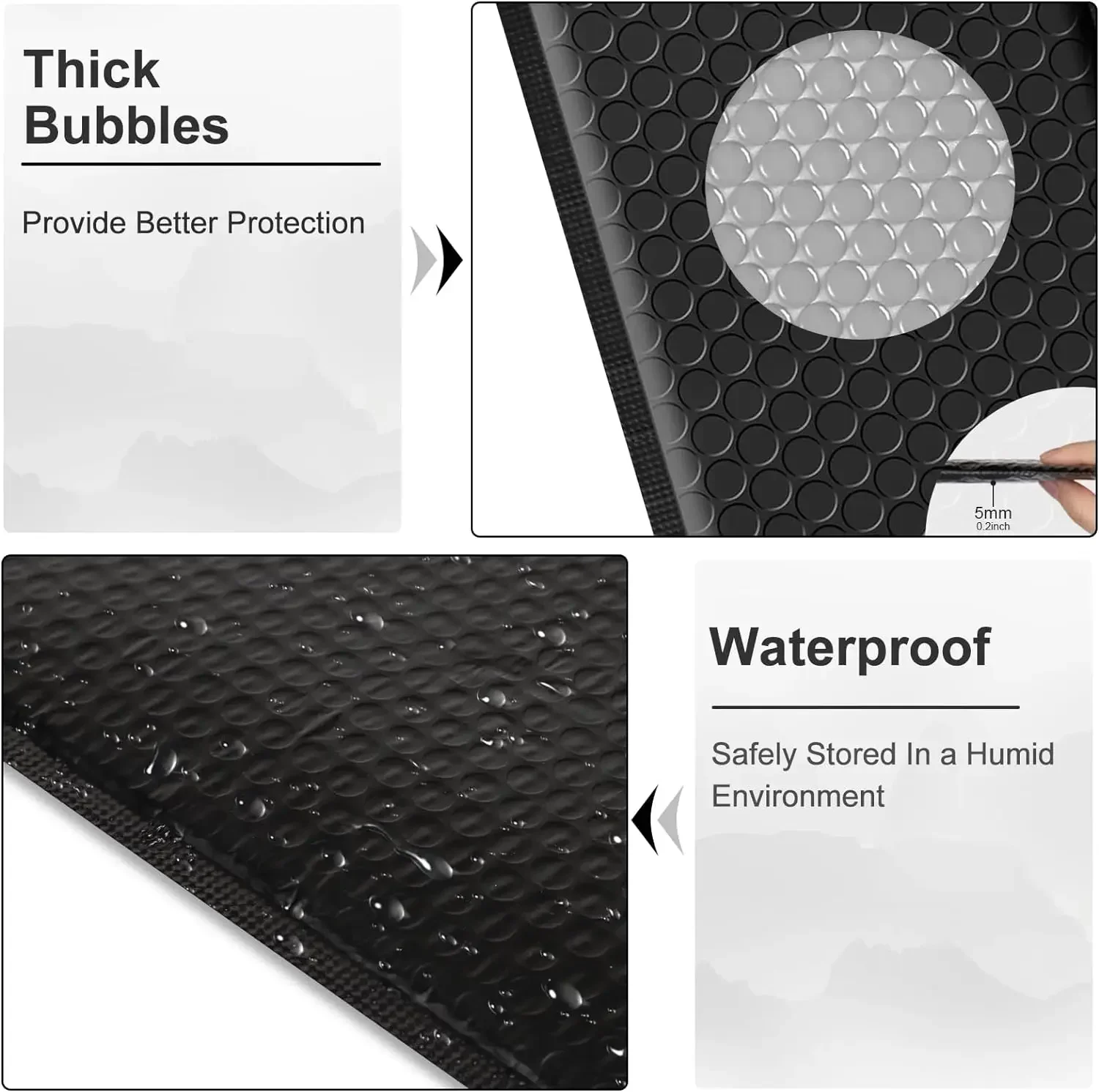 100 Pcs Black Bubble Packaging Envelope Mailing Envelopes Mailer Poly Green Envelope for Shipping Self Seal Bubble Bag Padding