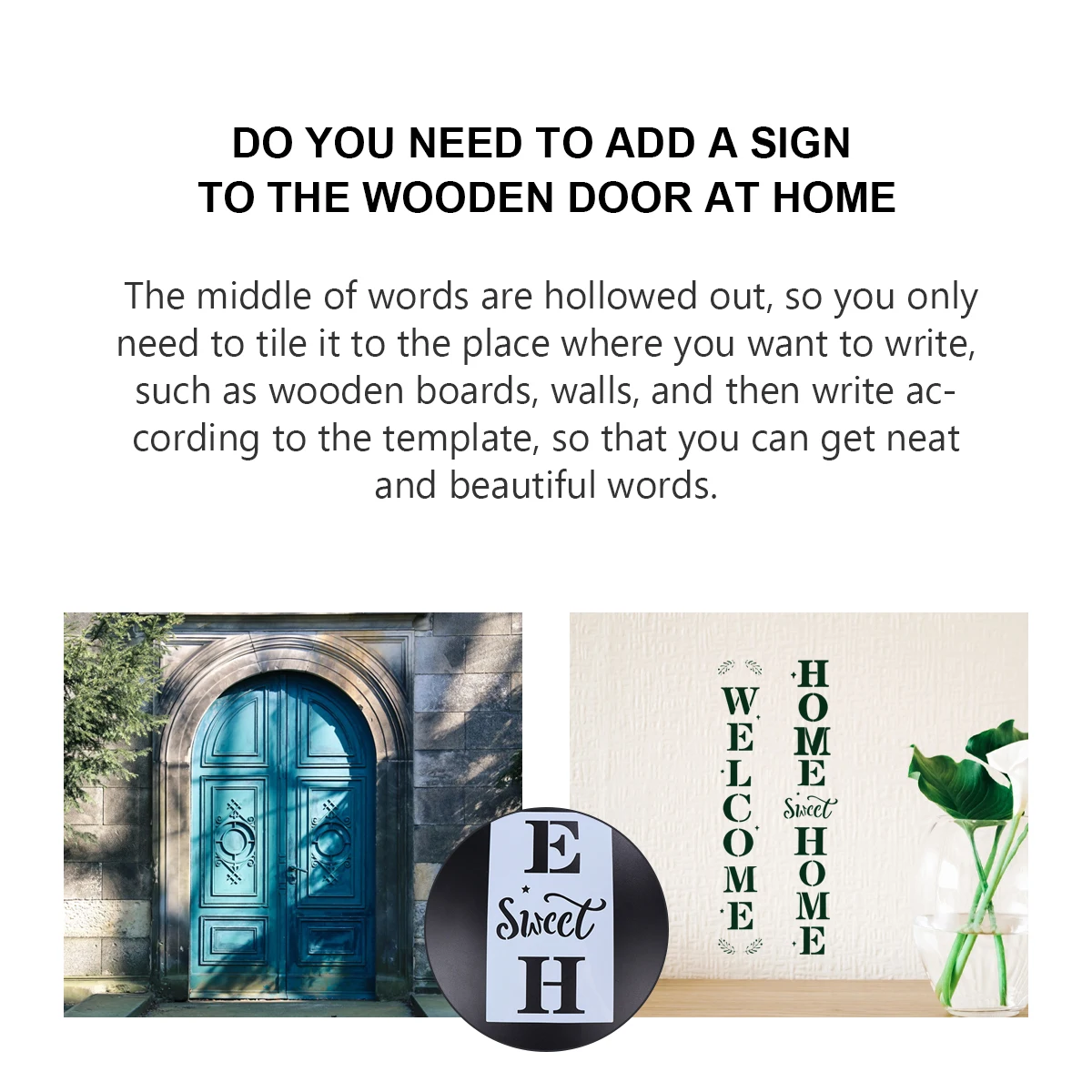 

6 Pcs Hollow Out Letter Stencil Template Reusable Clear Plastic Drawing Stencils for DIY Art Craft Painting Wall Decor