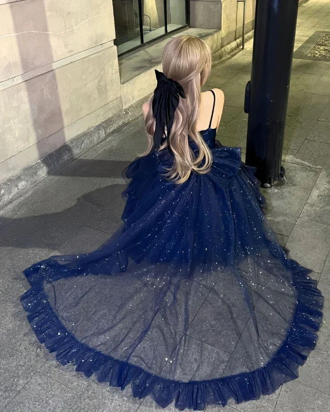 Kikyo-Robe de soirée bleu ciel étoile du nord légère, jupe vintage légèrement scintillante, Cos Lolita, robe de princesse