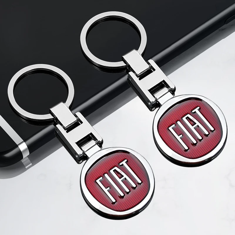 Auto Emblem Metall Schlüsselanhänger Schlüsselanhänger Autozubehör für Fiat 500 Abarth Punto Panda Doblo Stilo Bravo Ornament Schlüsselhalter Schlüsselanhänger