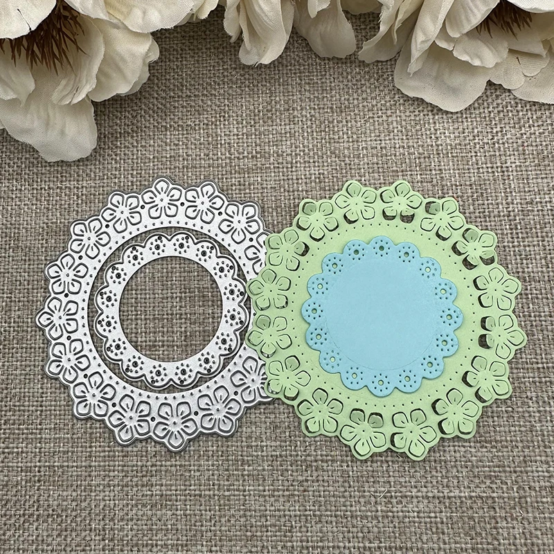 Flower plate frame wreath Metal Cutting Dies Stencils For DIY Scrapbooking Decorative Handcraft Die Cutting Template Mold