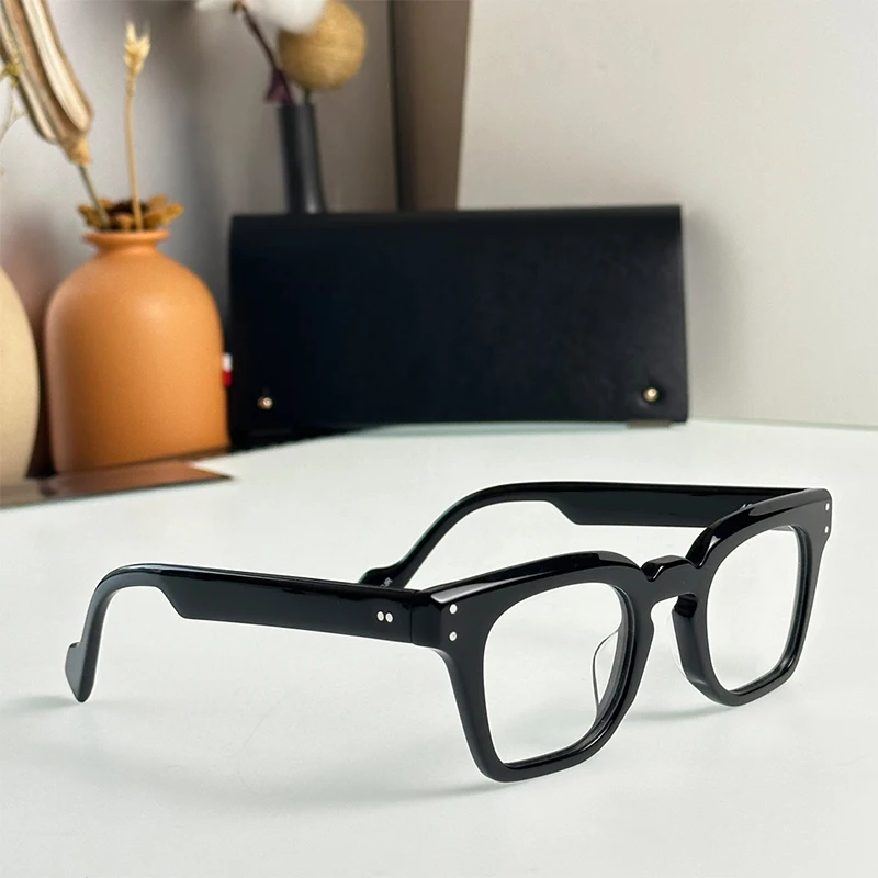 男性と女性のための正方形のアセテートメガネ近視のフレーム光学フレームフランススタイルのデザイナー処方箋高品質