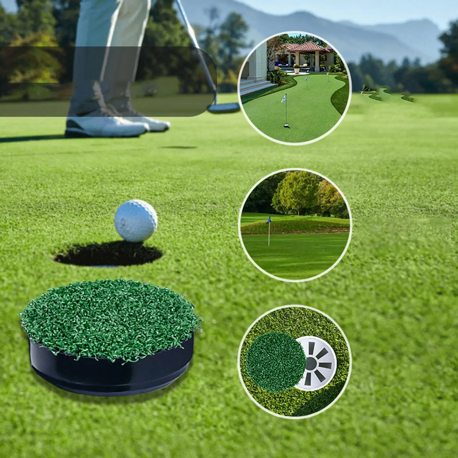 Tapa de cubierta de taza de golf, cubierta de taza verde resistente para entrenamiento, práctica en el patio