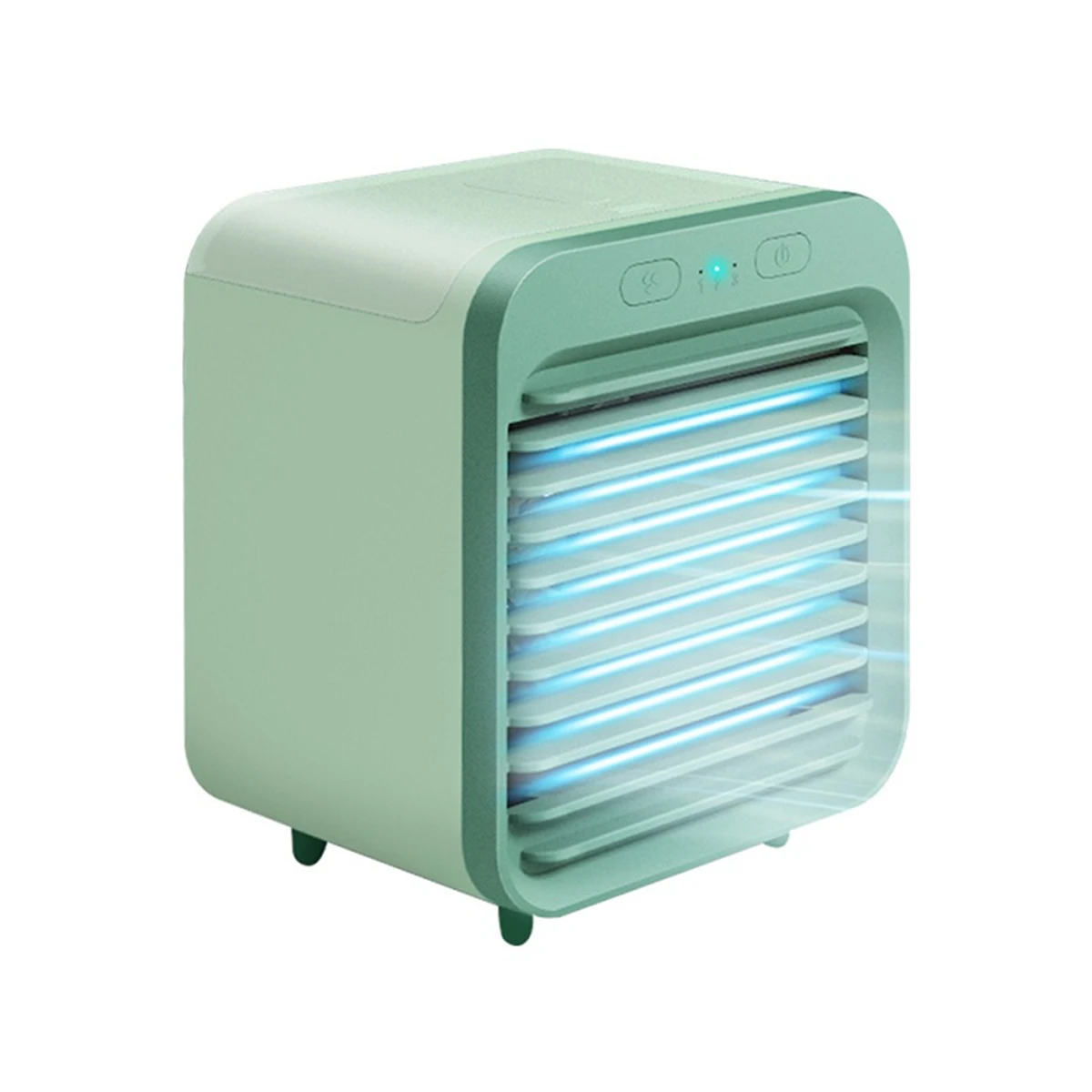 Portable Mini Air Conditioner Desktop Fan 5000MAh USB Rechargeable Air Cooling Fan Humidifier for Office Home (Green)