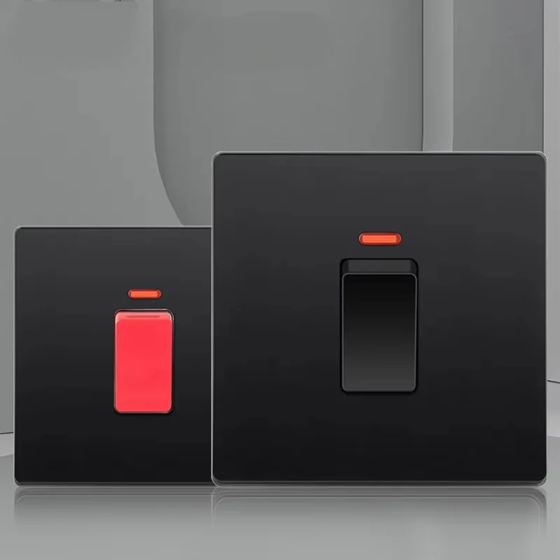 

Black Plastic Frame TV SAT Socket 20A 45A Air Conditioner Water Heater Switch DP Power Switch High-Power Electrical Appliances