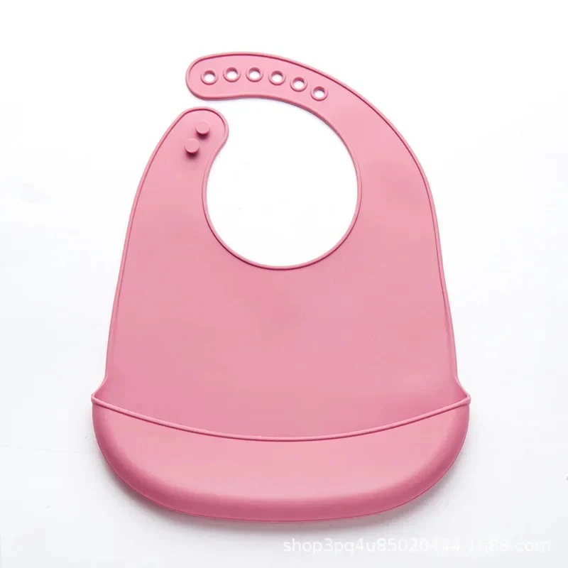 Imagen 5: 1-4 unidades de baberos ajustables e impermeables para bebés, de silicona suave apta para uso alimentario, toalla para la saliva de recién nacidos, paño para la baba de niños