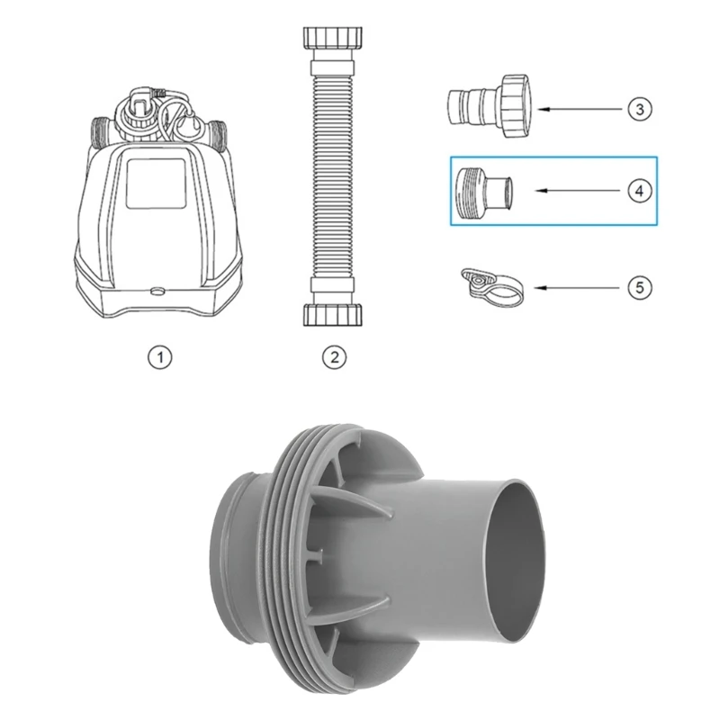 2 Pack Pool Hose Adapter Hose Connectors Efficient Pool Maintenance Part Pool Fittings ABS Texture for Swimming Pools