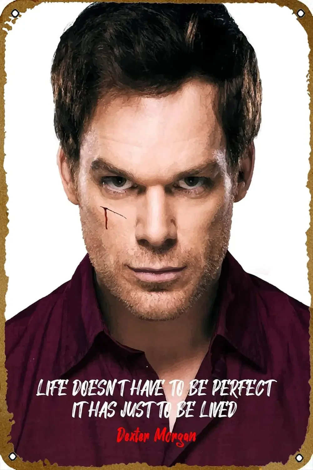 Dexter Morgan poster Tv Show Retro Tin Sign Durable Wall Art Decor Movie Metal Sign Home Vintage Bedroom Decoration Sign 8x12 in