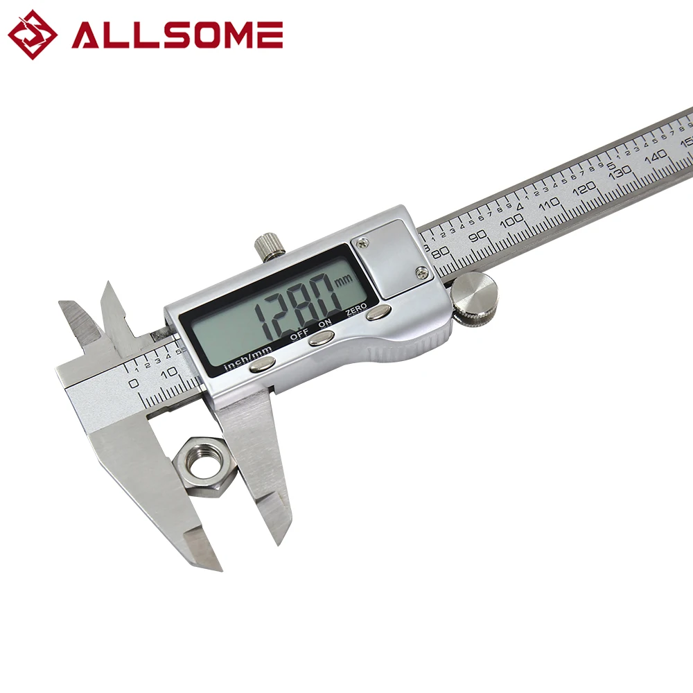 Allsome Digital Caliper Electronic Vernier Caliper Calliper Micrometer Digital Ruler Measuring Tool 150mm 0.1mm