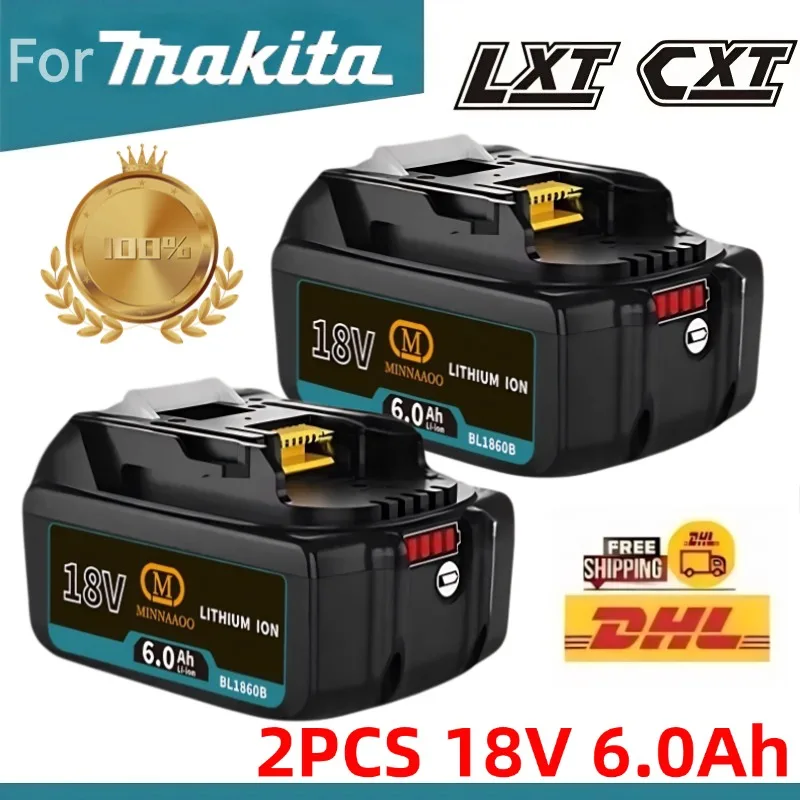 

Original for Makita Rechargeable 18V 6.0Ah Li-Ion Battery BL1830 BL1860 BL1840 BL1815 194205-3 Replacement Power Tools Battery