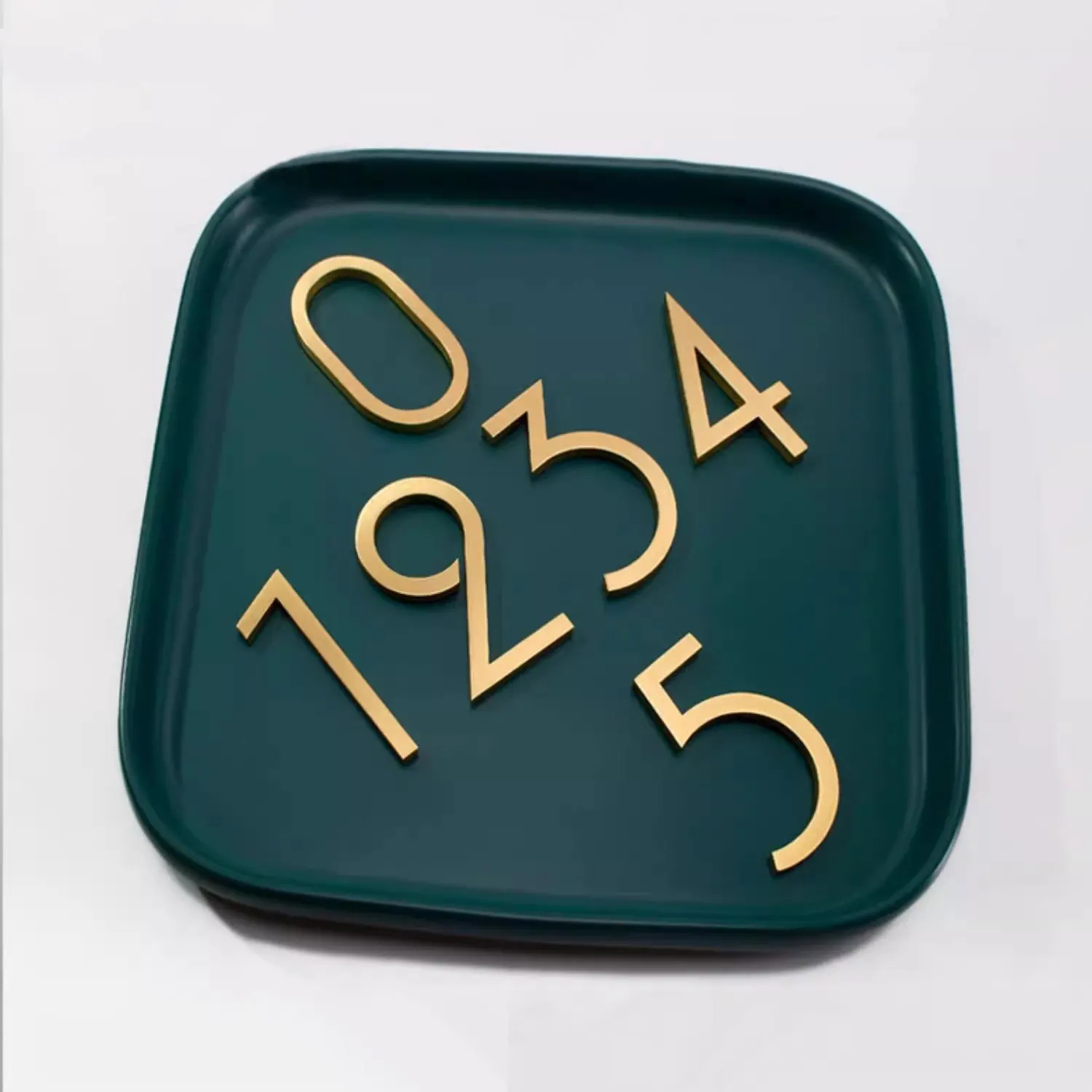 1 PC Solid Brass House Numbers with Backing Adhesive Gold Apartment Door Hotel Room Number 6CM
