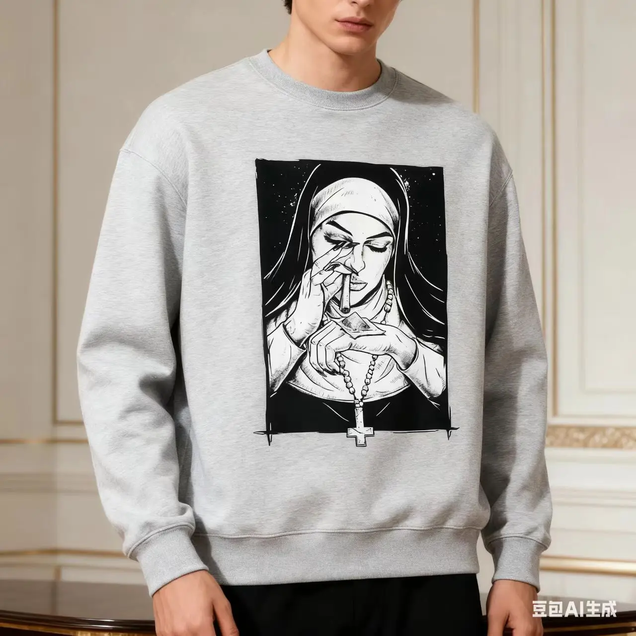 

The New Gothic Hi Fashion Trend Skull Nun Print Hoodie Is A High-quality Loose and Casual Hoodie for Both Men and Women