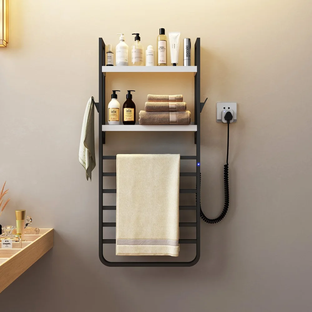 Towel Warmer. with Built-in Timer with Temperature Control Wall Mounted Electric Heated Towel Racks for Bathroom