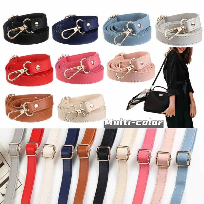 New PU Leather Shoulder Strap Solid Color Adjustable Crossbody Bag Belt Replaceable Strap for Handbags Purse DIY Bag Accessories