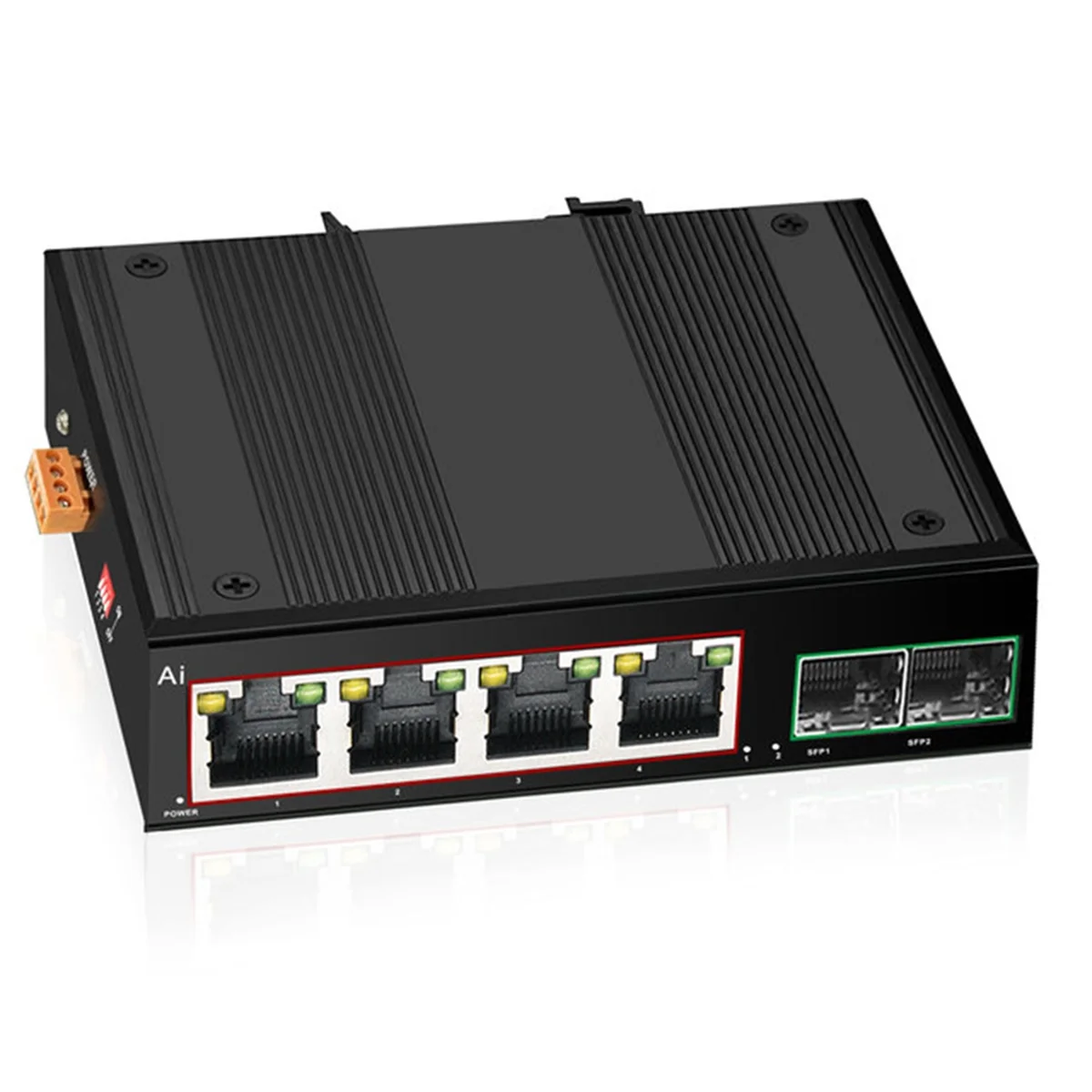

DaiD0 Industrial POE Switch Gigabit Switch Ethernet with 6x100/1000mbps Port Base-T Din IP40 Network Switch DC44-55V