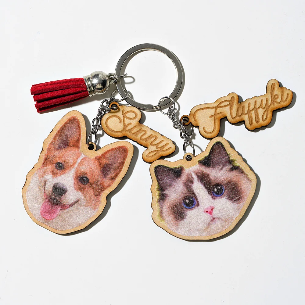 Custom Pet Keychain, Pet Portrait Keychain, Personalized Pet Photo Keychain, Cat  Memorial Gift, Holiday Gift for Pet Lovers image 6