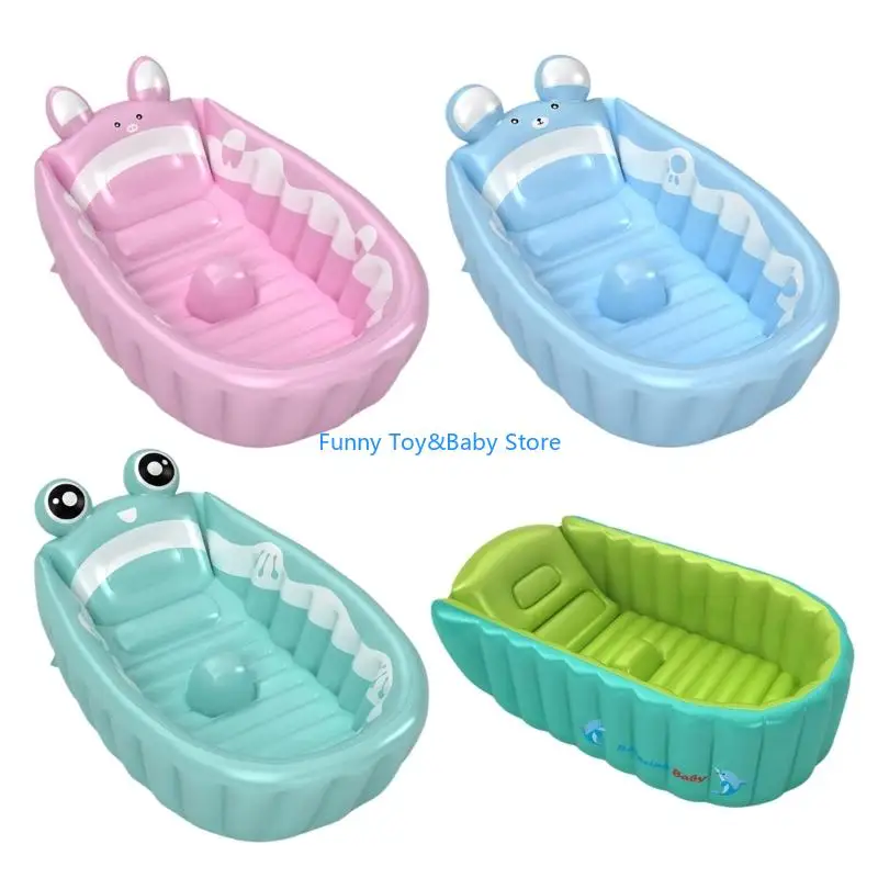 

Inflatable Bathtub Cartoon Animal Pattern Toddlers Tub for Shower Foldable Portable Bathtub Travel Shower Basin C90B