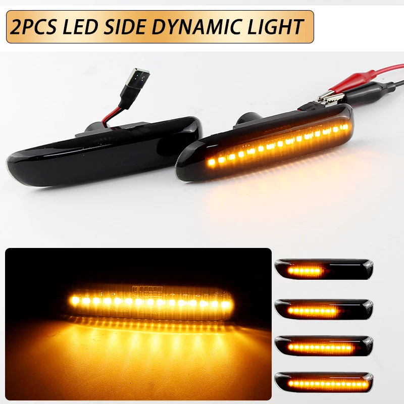 

2PCS For BMW 3 Series E46 Sedan Saloon Coupe Convertible Wagon Estate LED Turn Signal Light Side Marker Sequential Flashing