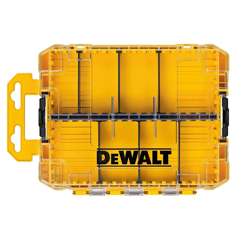 DEWALT DWAN2190 Tough Case Medium Tool Box 8-Compartments Transparent Lid Organize Portable Tools Accessories Storage Box