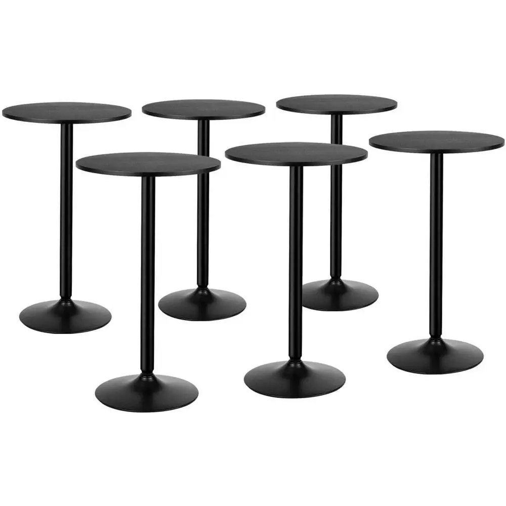 

Versatile Dual-Height Round Bar Table, 40/22, 6-Pack, Black, Ideal for Dining Rooms and Kitchens