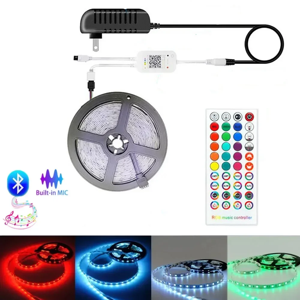 DC5-24V LED Strip Light Controller  40 Buttons Infrared Remote Control Bluetooth Music Controller 5050 2835 RGB Light Strip Kit