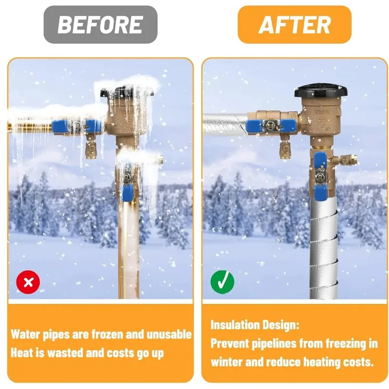 التجمد الأنابيب العزل الشريط في الهواء الطلق الألومنيوم احباط المطاط رغوة الشريط الذاتي لاصق الشتاء تجميد انبوب ماء التفاف الشريط لفة #6