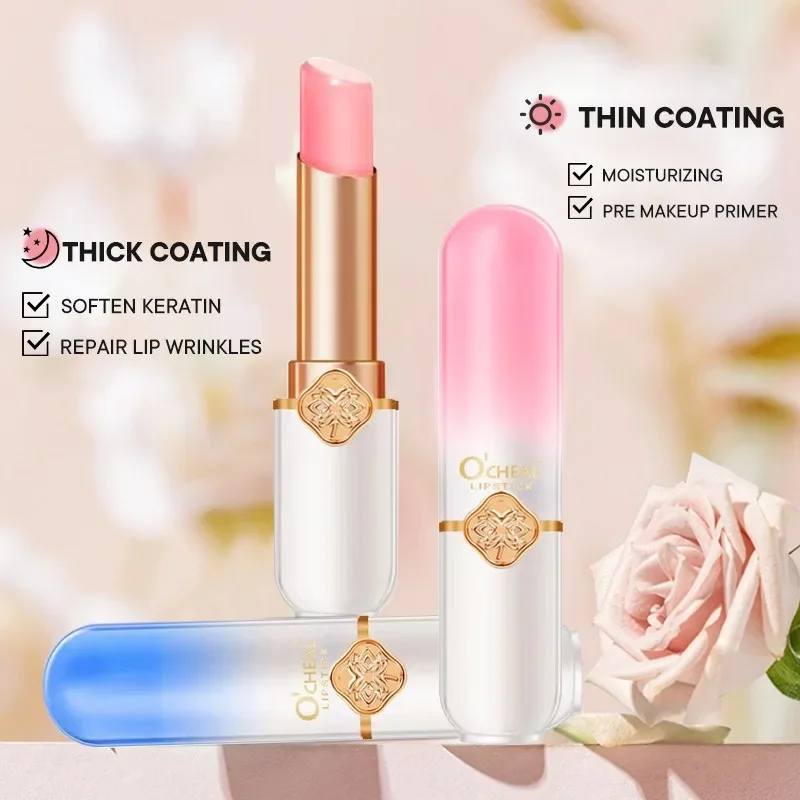 O'CHEAL-pintalabios que cambia de Color, bálsamo labial con sabor a fruta, hidratante, resistente al agua, cuidado de labios sensible a la temperatura de larga duración