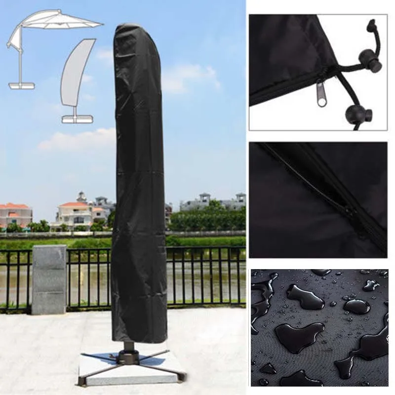 

Outdoor Patio Banana Umbrella Cover Waterproof Protective Cover with Zipper Garden Cantilever Parasol Umbrellas Rain Cover