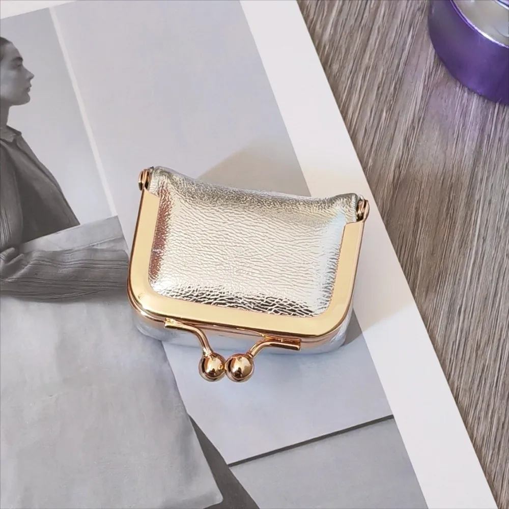 Caixa de armazenamento de jóias de couro requintado cor pura luxo brinco colar carteira fecho tamanho pequeno mini moeda bolsa presente