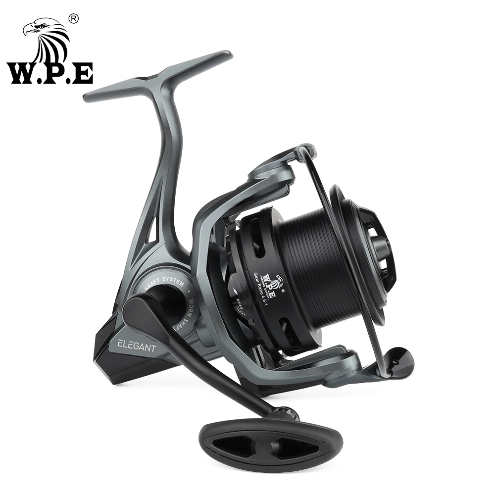 W.P.E EG Spinning Fishing Reel 4500 5500 7+1 BBS 4.6:1 Gear Ratio Feeder Fishing Reel Full Metal Line Spool Feeder Fish Tackle