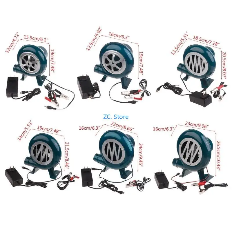 KXRC شواء مروحة منفاخ 12 فولت 30/40/60/80/100 واط كبيرة تدفق الهواء مروحة مع وحدة تحكم متغيرة السرعة للتخييم نزهة رحلة شواء