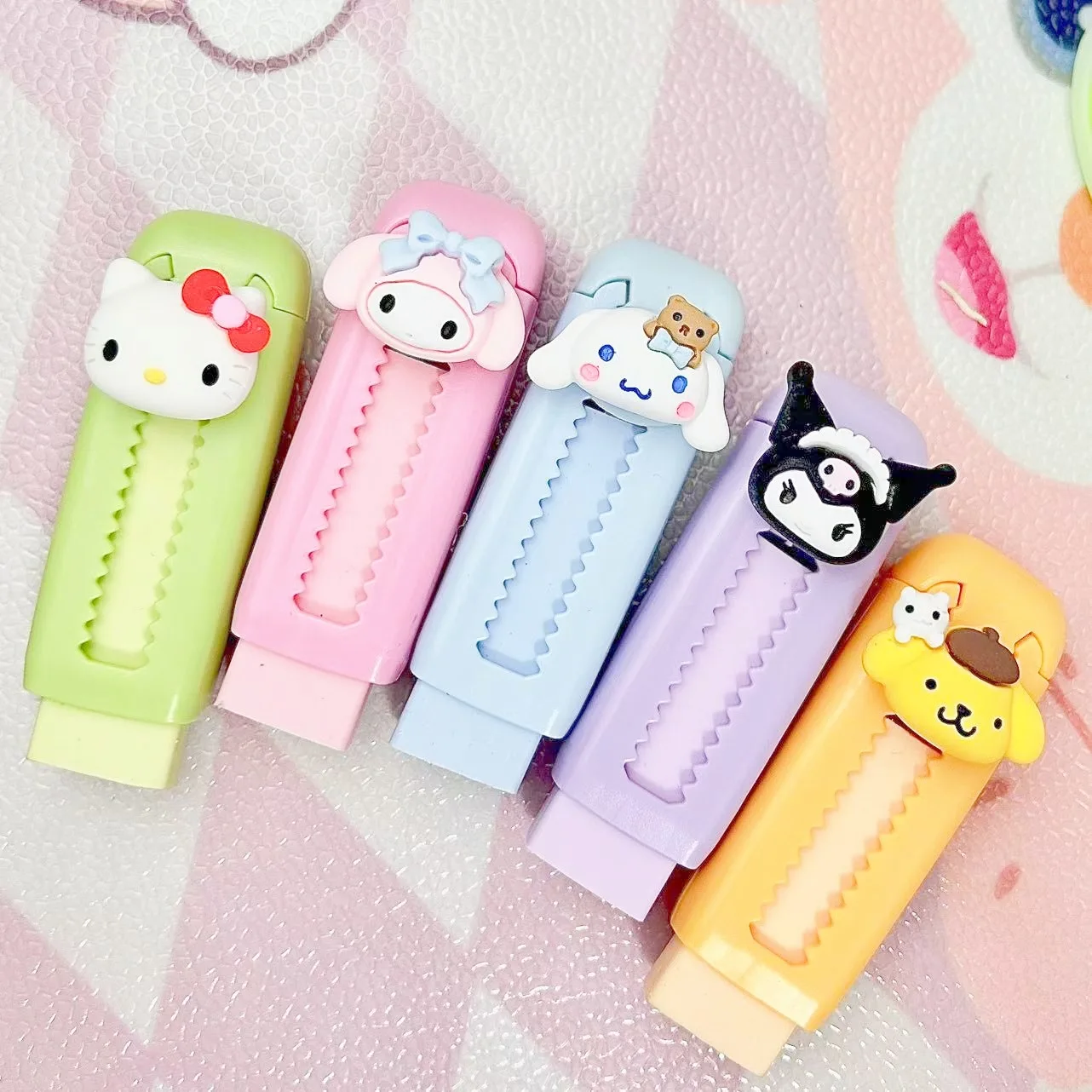 Sanrio Cartoon Push-Pull Eraser Set, Exame Estudante Prêmios