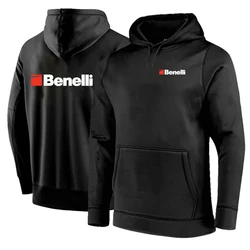 BENELLI Gun Firearms Logo Men Spring Autumn Printing Solid Color Pullover Hoodie Fashion Long Sleeve Comfortable Casual Tops