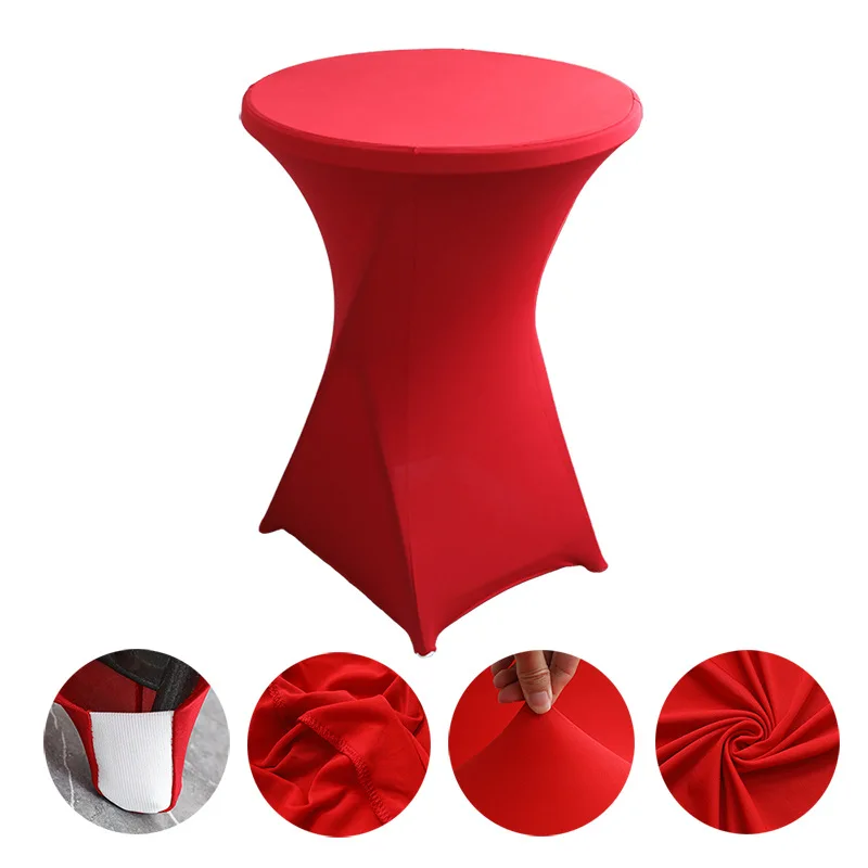 Hoogte Stretch Rond Tafelkleed Cocktail Tafelkleed Spandex Tafelkleed Bar Hotel Party Bruiloft Elastisch Tafelkleed Decor - afbeelding 1