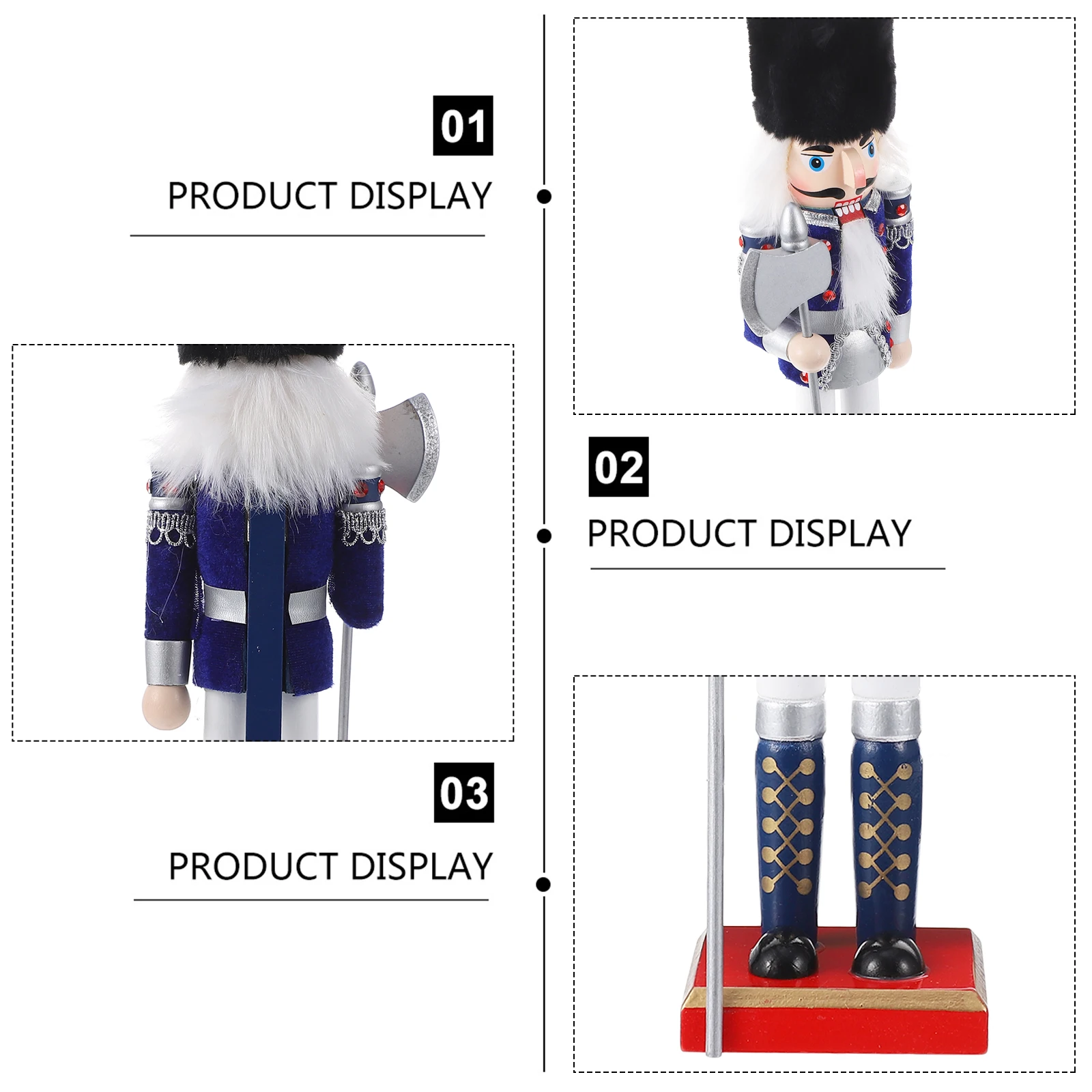 

1pc Wooden Nutcracker Ornament Decorative Home Party Decoration Christmas Gift Kids Bedroom Living Room Hotel 3D Woodcraft