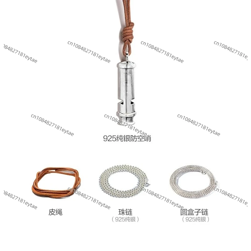 Wholesale 925 Sterling Silver Anti-aircraft Whistle For Men Can Blow Pendant Whistle Necklace Men's Trendy Sound Whistle