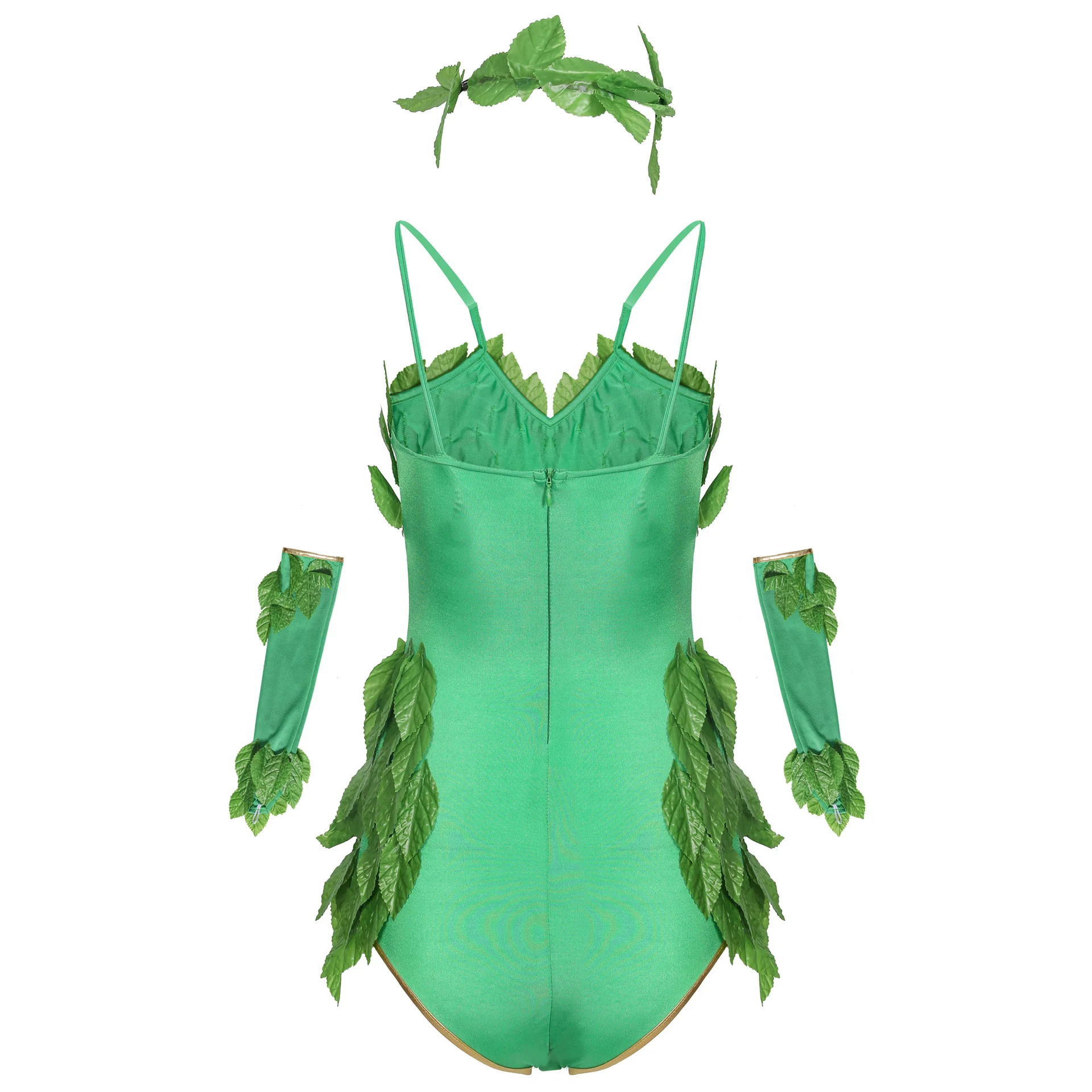 Cartoon Character Forest Fairy Cosplay Green Leaf Dress Costume Halloween for Woman fairy