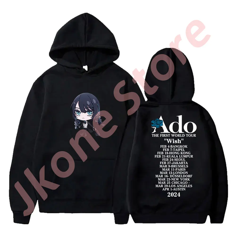 Ado Fashion Wish Hoodies Singer World Tour Logo Merch Sweatshirts Women Men Casual Harajuku Pullovers