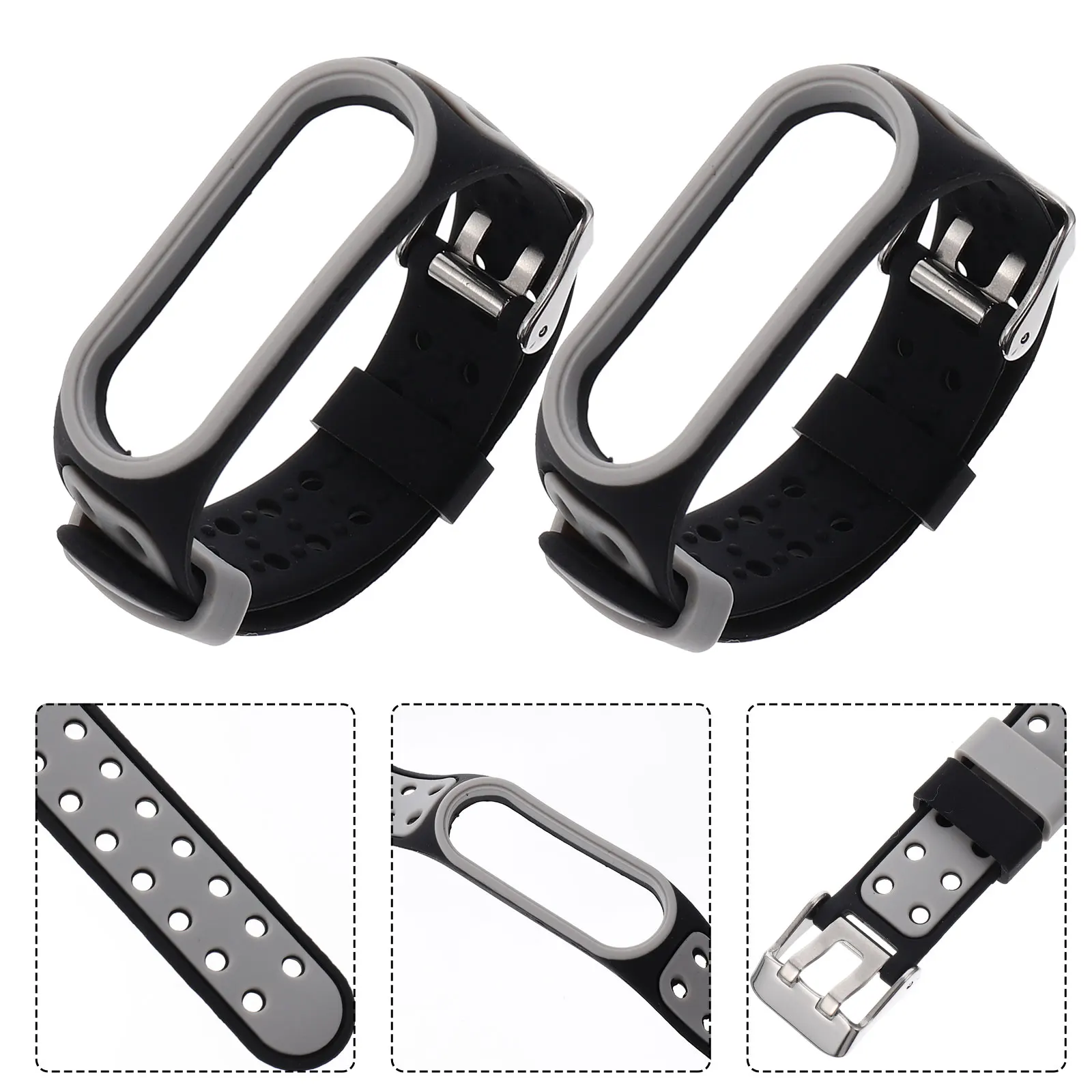 

2Pcs Comfortable Wearable Silicone Watch Strap Unique Fashion Design For Casual Business Formal Smartwatch Accessories
