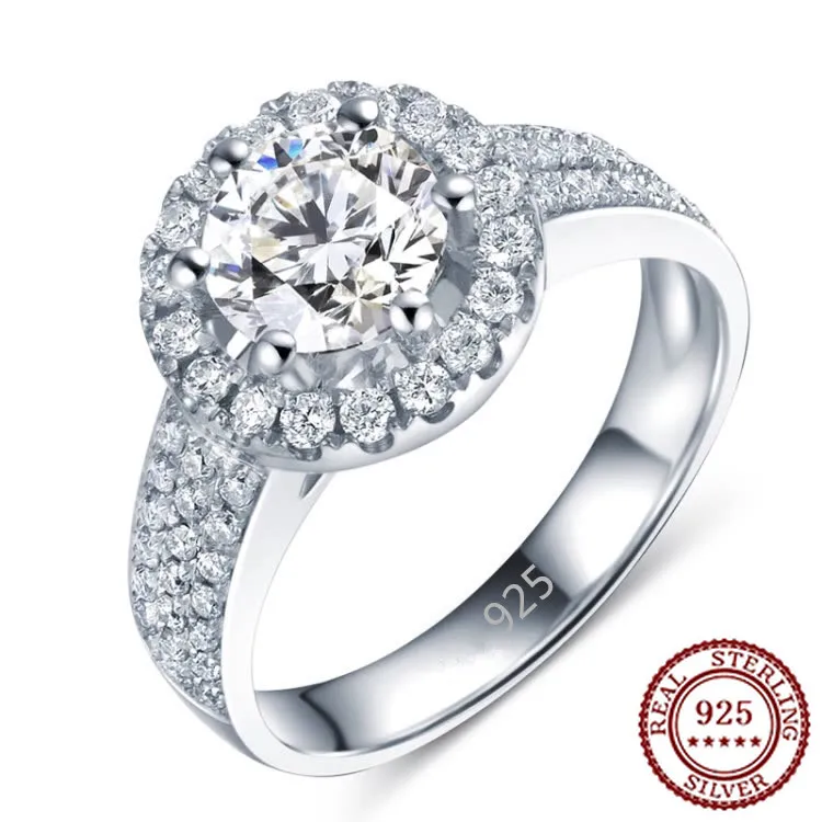 

2025 New Trend 925 Sterling Silver Classic Temperament, Grand Fashion, Classic Zircon Inlaid Women's Ring, Full Stone Ring