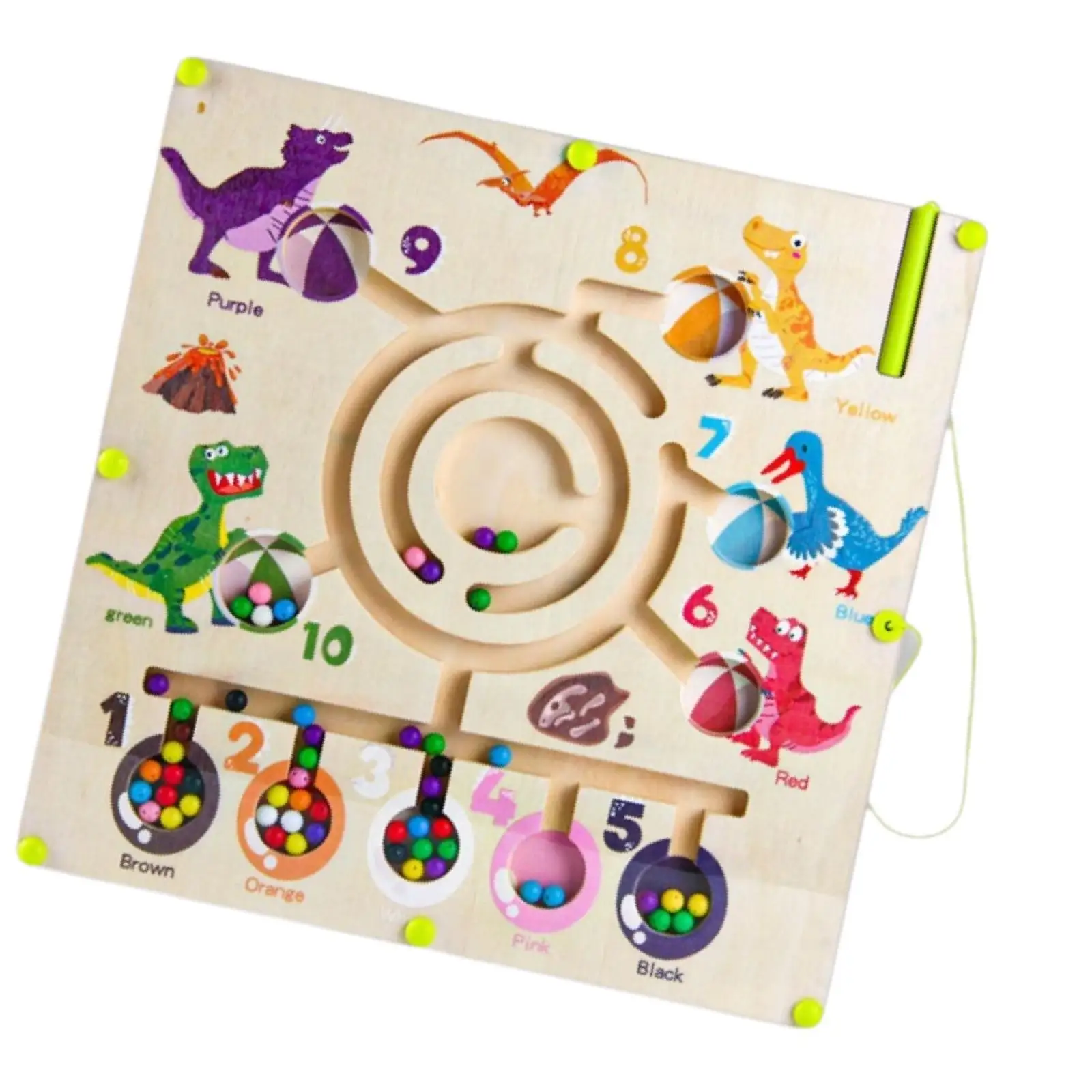 

Wooden Dinosaur Maze Puzzle Color Sorting Game for Family Game Kids